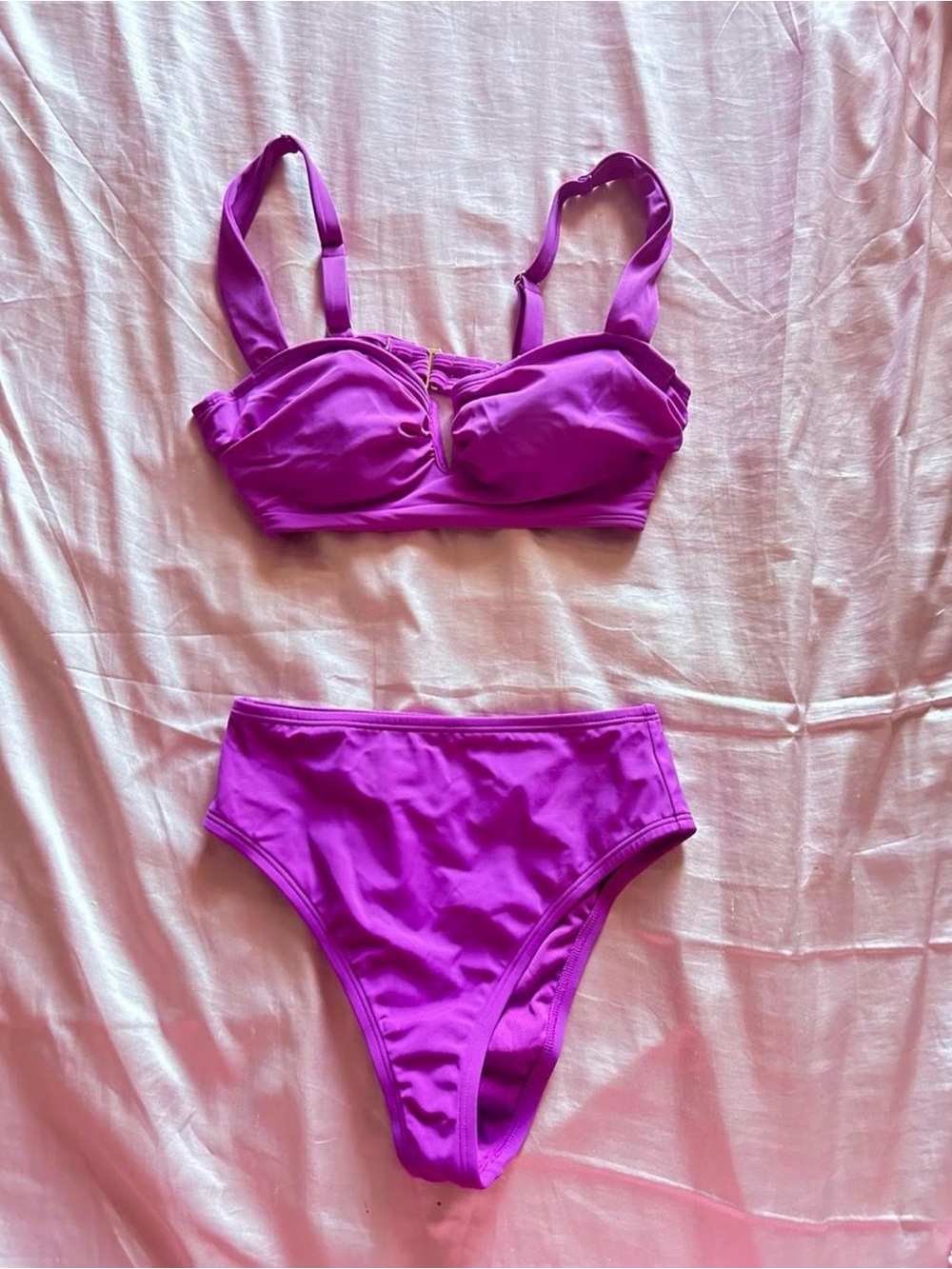 Shade and Shore Vibrant Purple Two-Piece Bikini Set